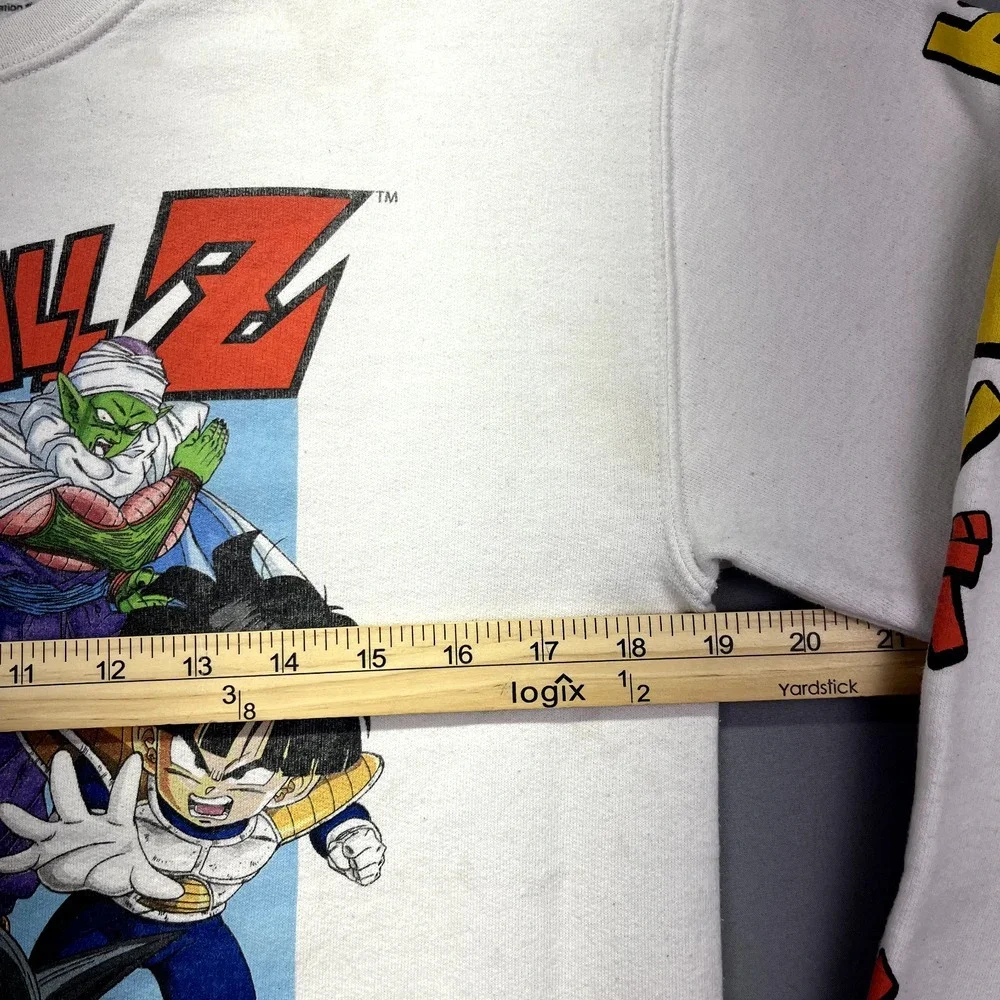 TOEI‎ DRAGONBALL Z SweatShirt Sz XS Cotton Blend White Used Licensed Stained VTG